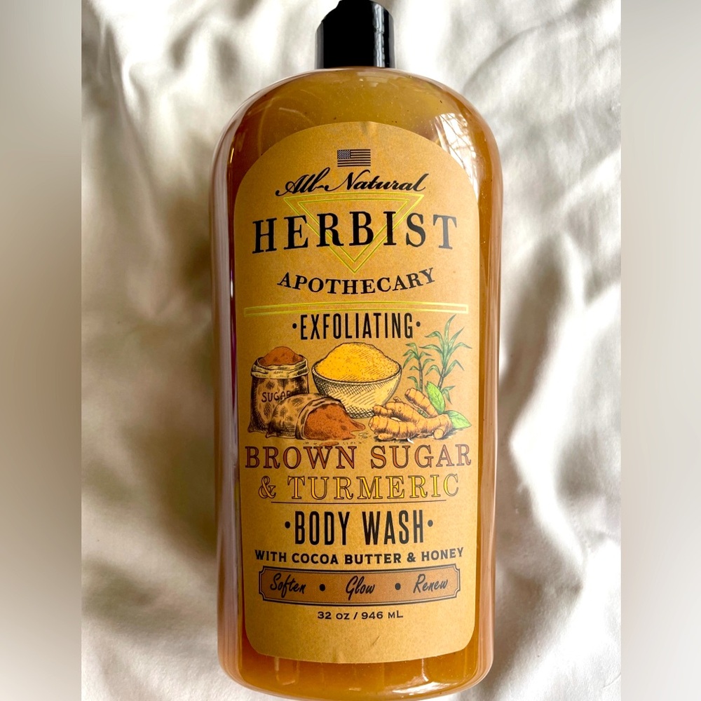 HERBIST APOTHECARY EXFOLIATING BROWN SUGAR & TURMERIC WASH 32 OZ